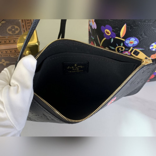 頂級原單[NEVERFULL 中號手袋]M45686 13675黑色/太陽花(村上隆)